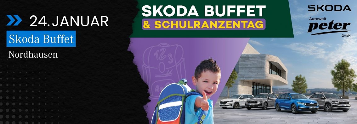 Grafik zum Skoda Buffet und Schulranzentag